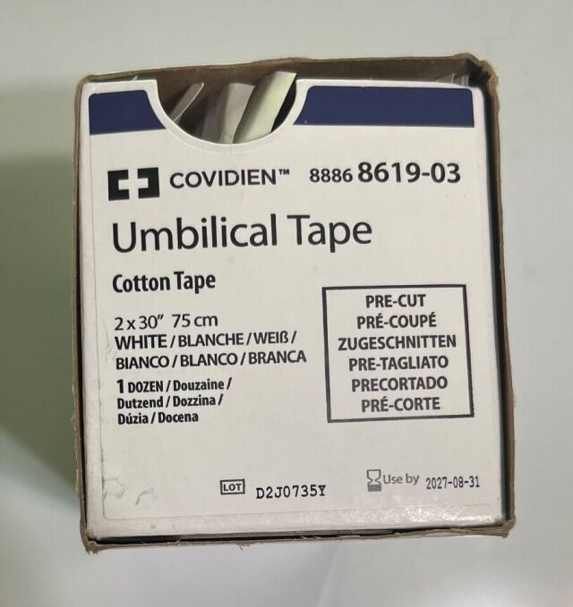 COVIDIEN 8619-03 Umbilical Tape, 2x 30in., Opened Box of 12