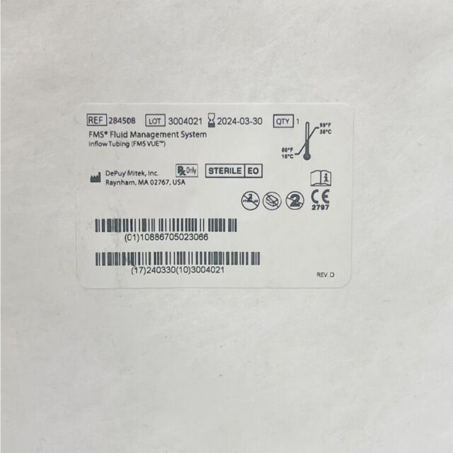 DEPUY MITEK REF 284508 FMS® Fluid Management System Inflow Tubing (FMS VUE™), Exp 2024/03