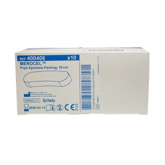 MEDTRONIC REF 400406 MEROCEL ® Surgical Sponge Products, Pope Epistaxis Packing, 10 cm, Exp 2026/03