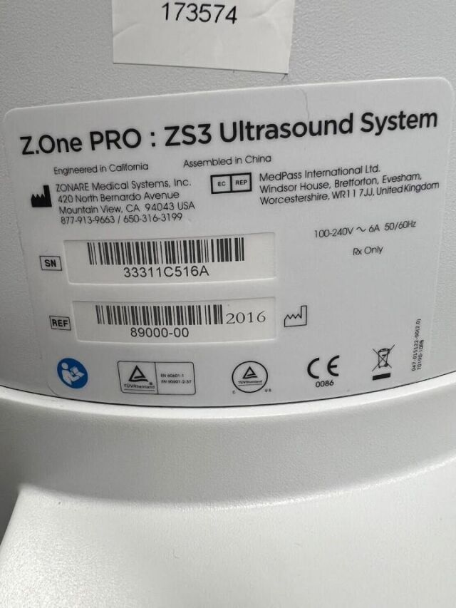 ZONARE ZS3 Ultrasound Transducer