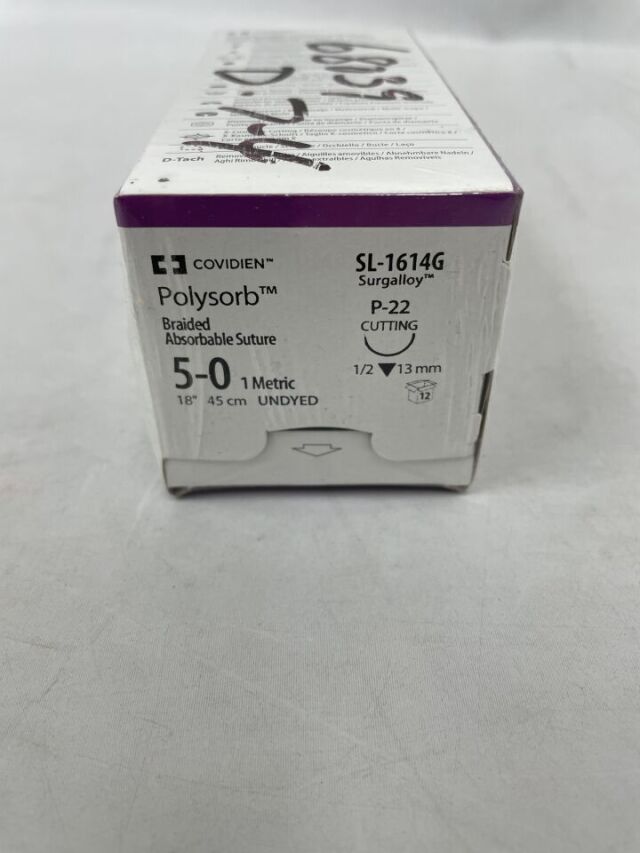 COVIDIEN SL-1614G 5-0 MEDTRONIC POLYSORB UNDYED 18" P-22 CUTTING