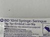 BD Lot of 19 10ml Syringe.Seringue  303134  Exp.2027-01  (N6) 10ml Syringe.Seringue