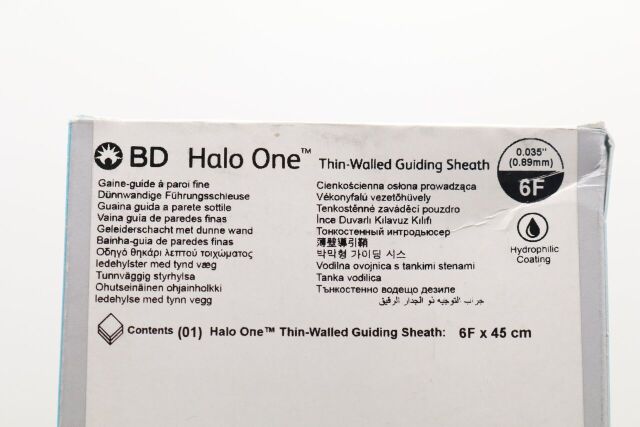 BD HLO64535 | | EXPIRED | BARD HALO ONE THIN-WALLED GUIDING SHEATH 6F X 45CM, 0.035"