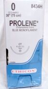 ETHICON 8434H , 0 , 30" PROLENE* (POLYPROPYLENE) BLUE MONOFILAMENT SUTURE CT 40MM 1/2C TAPER (BOX OF 36) (BLUE) Expired 2024/02 Sutures