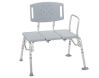 DRIVE 12025KD-1 Folding Universal Sliding Transfer Bench w/Back, Gray