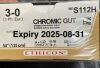 ETHICON S112H ETHICON 3-0 54" CHROMIC GUT UNDYED ABSORBABLE SUTUPAK* SUTURE (BOX OF 36) (GOLD)