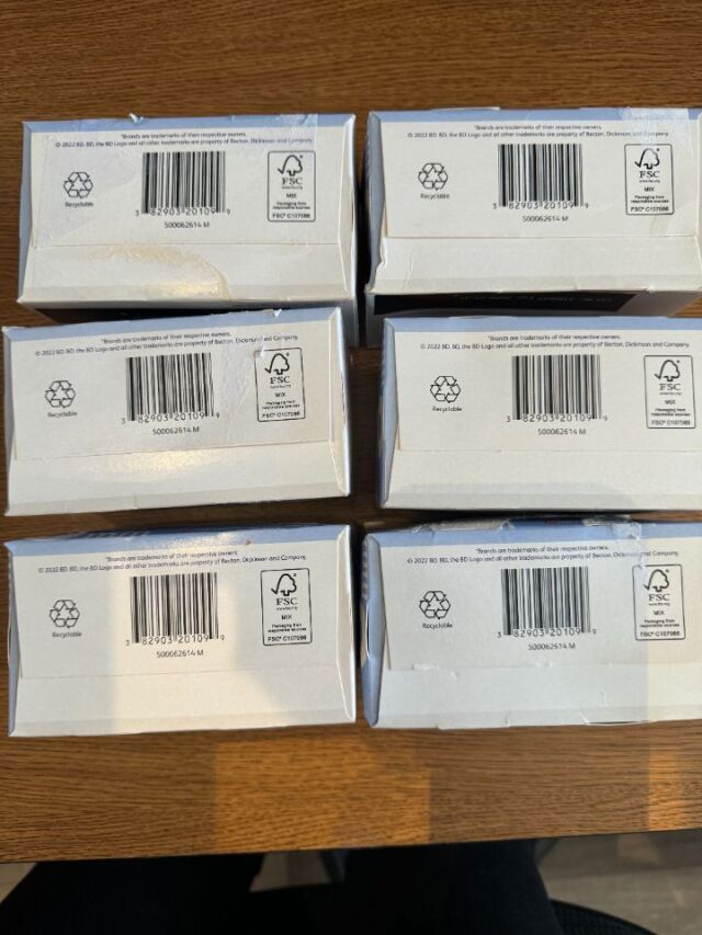 BECTON DICKINSON 320109 (6) Boxes of BD Ultra Fine Short Insulin Pen Needles, 8mm x 31G