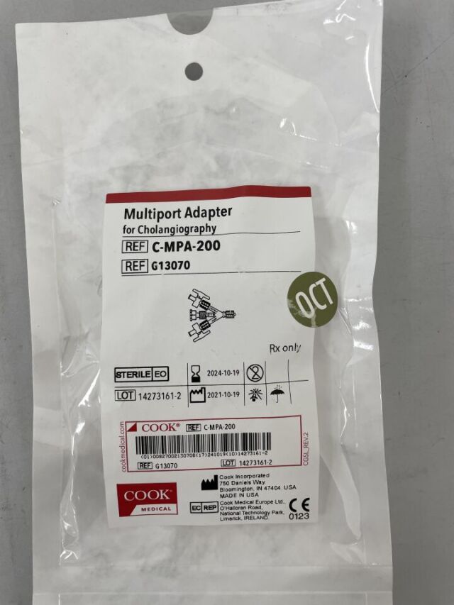 COOK G13070 Three-Way Multipurpose Adapter for Cholangiography