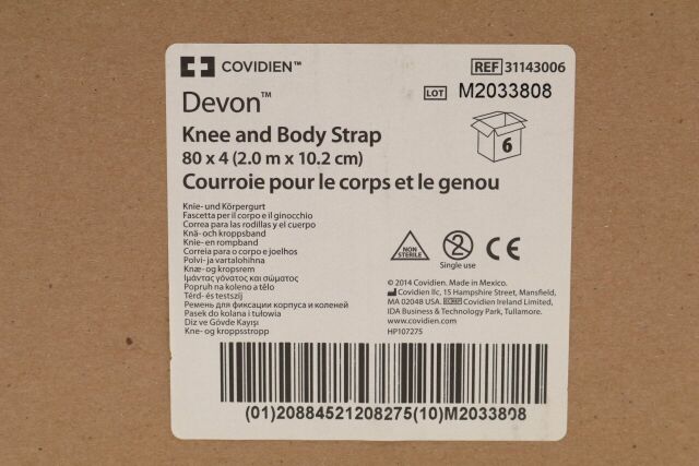 COVIDIEN 31143006 | | BOX OF 6 | Devon Knee and Body Strap 80x4"