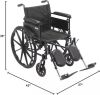 DRIVE MEDICAL CX420ADFA-ELR  DRIVE CX420ADFA-ELR CRUISER X4 WHEELCHAIR 20’’ FLIP BACK ADJUSTABLE HEIGHT DETACHABLE FULL ARMS ELEVATING LEGRESTS 