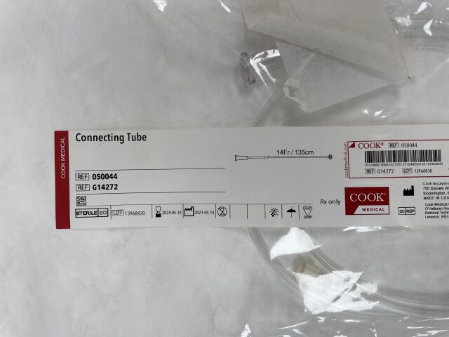 COOK G14272 Connecting Tube, Standard 14F x 135cm