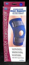 FLA ORTHOPEDICS 37-103LGBLK FLA Stabilizing Knee Brace, Hinged Knee, Blue, Small, BRC0321