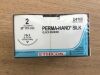 ETHICON D4168 Perma-Hand Silk Black Braided Non-Absorbable Surgical Suture 2, 30in (36/Box)