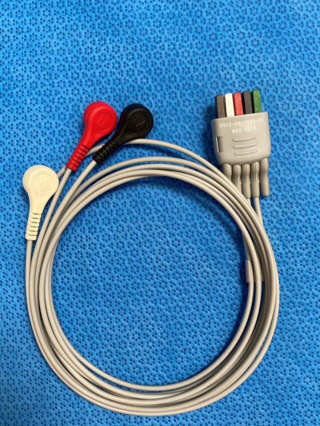 MINDRAY 0012-00-1503-06 3 Lead ECG Snap Fit 36" Extended Lead Wires p/n