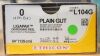ETHICON L104G | | INDATE | BOX OF 12 | Surgical Gut Suture - Plain, LIGAPAK Dispensing Reel, Absorbable lain Monofilament 54" = 135cm, Size:
