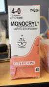 ETHICON Y426H | | BOX OF 36 | Monocryl Suture UNDYED Monofilament 4-0 27"