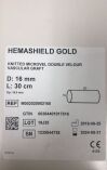 MAQUET M002020952160 HemaShield Gold Knitted Microvel Double Velour Vascular Graft, 16mm X 30cm length