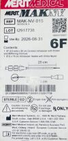 MERIT MEDICAL MAK-NV-015 6F X 20mm Coaxial Introducer with Dilator and 21G X 15cm Chiba Needle-box of 5