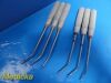 CODMAN Lot of 06  5, 6 & 8mm Ring Lot of 06 Codman 5, 6 & 8mm Ring Cone Curettes; Angled; 9" Long