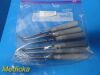 CODMAN Lot of 06  5, 6 & 8mm Ring Lot of 06 Codman 5, 6 & 8mm Ring Cone Curettes; Angled; 9" Long