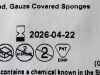 TELEFLEX 3 Packs (5/Pack) Tonsil Sponges  200200326  Exp.2026-04  (K20) Tonsil Sponges