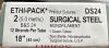 ETHICON DS24 ETHI PACK PRE CUT SUTURES SURGICAL STEEL