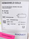 MAQUET M002020951080 HemaShield Gold Knitted Microvel Double Velour Vascular Graft, 8mm X 15cm length (Expired)