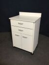 CLINTON INDUSTRIES Mobile Storage Cabinet:  Clinton Fashion Finish Molded Top Mobile Treatment Cabinet with 2 Doors and 2 Drawers
Option (see below