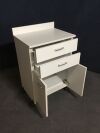CLINTON INDUSTRIES Mobile Storage Cabinet:  Clinton Fashion Finish Molded Top Mobile Treatment Cabinet with 2 Doors and 2 Drawers
Option (see below