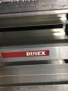  DINEX Food Tray Cart, Stainless Steel:  25 x 33 x 38hi  52lbs.
5inches in between shelves.