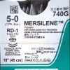 ETHICON REF 740G, MERSILENE Polyester green braided non-absorbable suture, EXP 2027-08