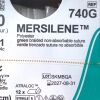 ETHICON REF 740G, MERSILENE Polyester green braided non-absorbable suture, EXP 2027-08