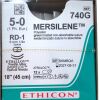 ETHICON REF 740G, MERSILENE Polyester green braided non-absorbable suture, EXP 2027-08
