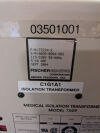 FISCHER 77234-2 772342 Fischer Isolation Transformer Model 7509 DOM: 2004 Rad/Fluoro Room