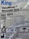KING SYSTEMS Lot of 5 ValuMask Neonate Size 1  1915 Exp.2025-03 to 2025-07  (C9) ValuMask Neonate Size 1