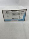 ETHICON C084D Perma-Hand Black Braided Silk Nonabsorbable Surgical Suture, Size 4-0, 18 in. Length, 1/2 Circle, 13 mm Needle Length, Taper Ne