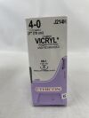 ETHICON J214H COATED VICRYL (polyglactin 910) Suture, Taper Point, Absorbable, RB-1 17mm ½ Circle, Undyed Braided 27" = 70cm, Size: 4-0
