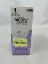 ETHICON J365H COATED VICRYL (polyglactin 910) Suture, Taper Point, Absorbable, CTX 48mm ½ Circle, Violet Braided 27" = 70cm, Size: 1