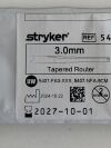 STRYKER Tapered Router 3.0mm. White  5407-FA3-030  Exp.2026-10 to 2027-10  (J13) Tapered Router