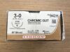ETHICON 942H CHROMIC GUT Undyed Absorbable Suture 3-0, 36in (36/Box)