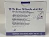 BD Box of 100 Blunt Fill Needle With Filter  305211  Exp.2029-06 to 2029-09  (Y18) Blunt Fill Needle With Filter