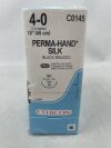ETHICON C0145 PERMA-HAND Silk Suture, Taper Point, Non-Absorbable, SH 26mm ½ Circle, Black Braided 5-18" = 45cm, Size: 4-0