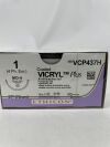 ETHICON VCP437H COATED VICRYL Plus Antibacterial (polyglactin 910) Suture, Taper Point, Absorbable, MO-4 36mm ½ Circle, Violet Braided 27" = 70