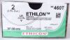 ETHICON 460T , 2 ETHILON 20" NYLON SUTURE BLACK MONOFILAMENT NON-ABSORBABLE SUTURE LR 75MM 3/8C REVERSE CUTTING (BOX/24) 2028/07/31 Sutures