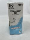 ETHICON K801H PERMA-HAND Silk Suture, Taper Point, Non-Absorbable, BV-1 9.3mm / BV-1 3/8 Circle, Black Braided 18" = 45cm, Size: 6-0