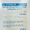 MEDTRONIC REF 3155639 Oto-Flex Round Carbide Fluted Cutting Bur, Brown, 1.8mm , EXP 2024/03