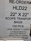 CYGNUS MEDICAL GLD22 22 x 22" SCOPE TRANSPORT BAGS 100PCS