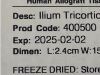 MTF BIOLOGICS IIium Tricortical Strip 45mm  400500 Exp.2025-02  (B22) IIium Tricortical Strip 45mm