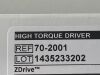 ZIMMER ZDRIVE High Torque Driver 70-2001 Exp.2025-02  (B26) High Torque Driver