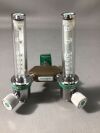 WESTERN MEDICA Oxygen Manifold Block with Flowmeters:   Oxygen Manifold Block with 2 each 0-15 LPM Flowmeters